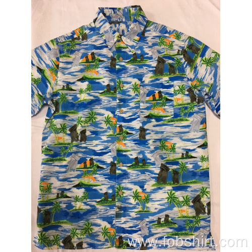 Polyester Print Hawaii Casual Shirt Polyester printing hawaii casual shirt Manufactory